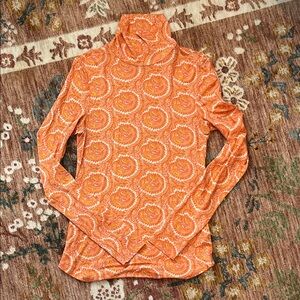 Orange Patterned Women's Blouse